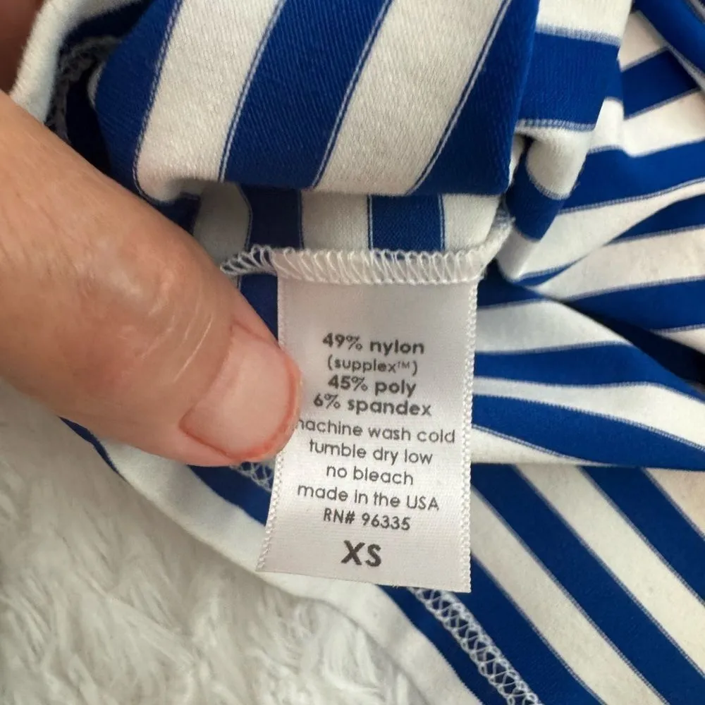 Susana Monaco Navy & White Striped Scoop Neck T-Shirt Dress Size XS - Image 5
