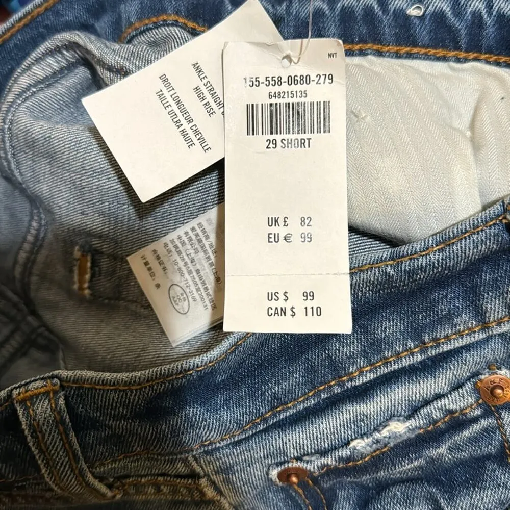 Abercrombie & Fitch Ultra High Rise Ankle Straight Jean Size 29 Short - Image 7