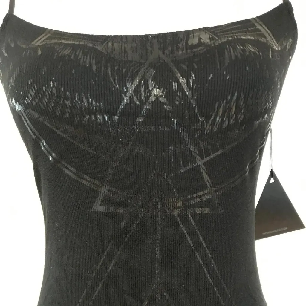 Lip Service Widow Rare Punk Goth Cyber Industrial Garter Tank Top XL - Image 6