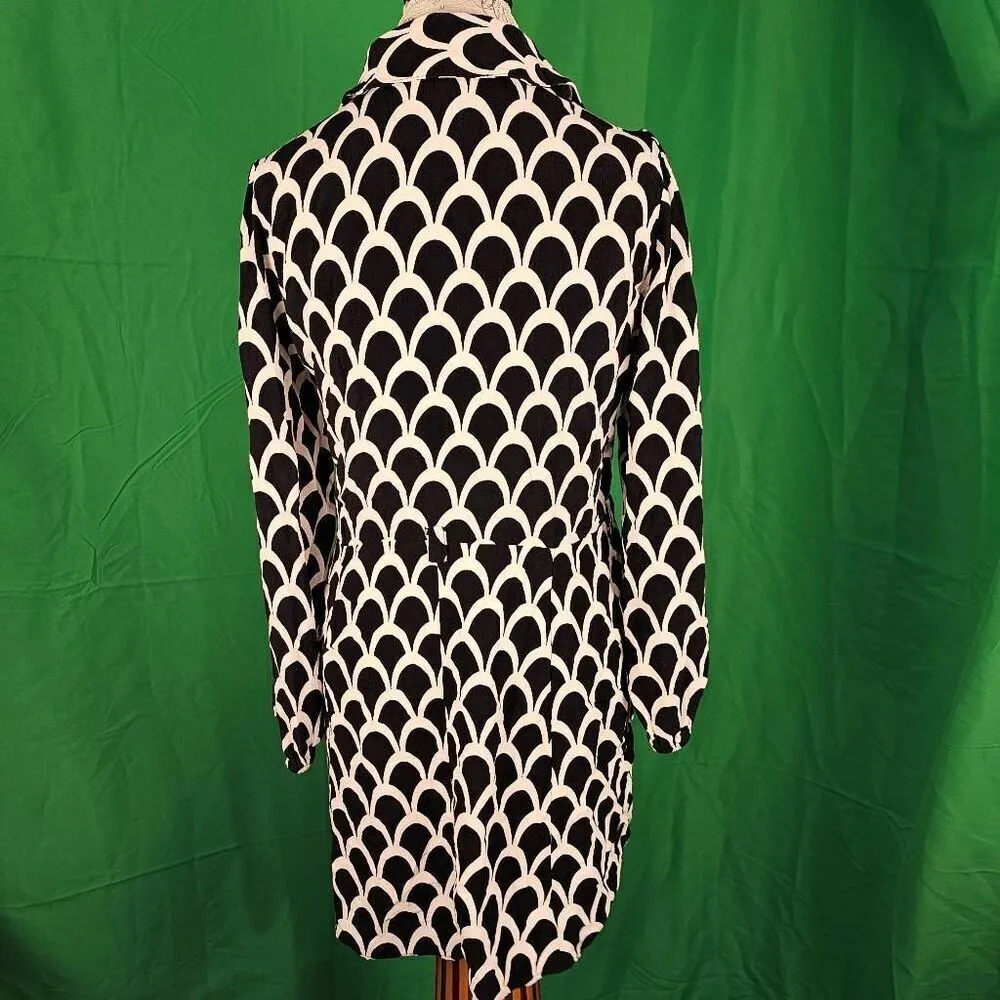 NWOT Zara Womens Emilie‎ Black White Geometric Shirt Dress Medium NO BELT - Image 2