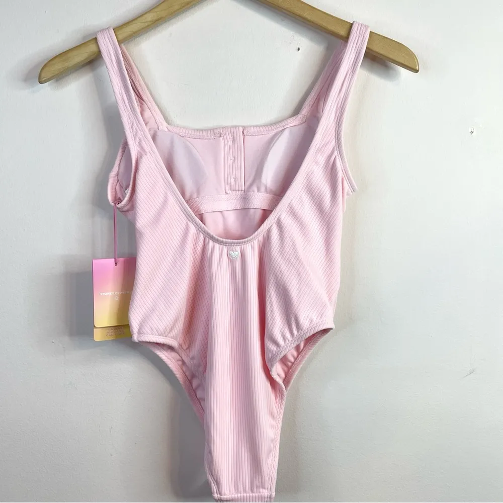 Stoney Clover x Target Pink Ribbed One Piece Cheeky High Leg Swimsuit XS 0 2 new - Image 99