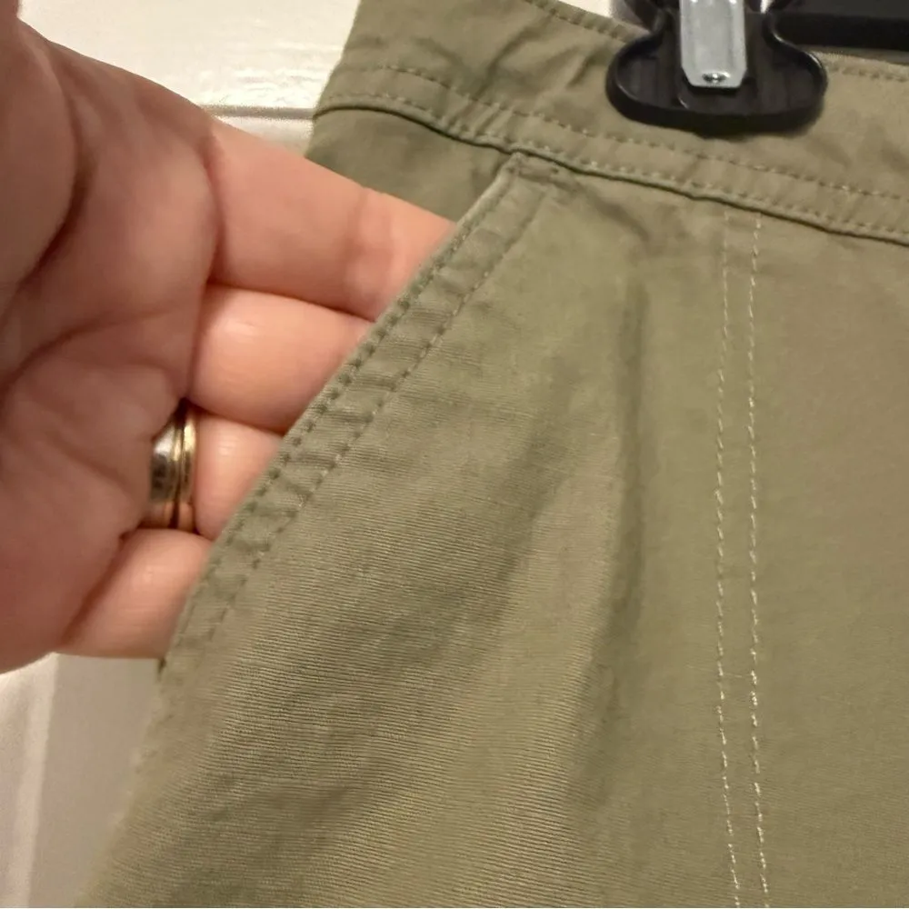 Eddie Bauer High Waist 4 Pocket Khaki Shorts Button Zipper Tie Front Tan‎ 10 - Image 5