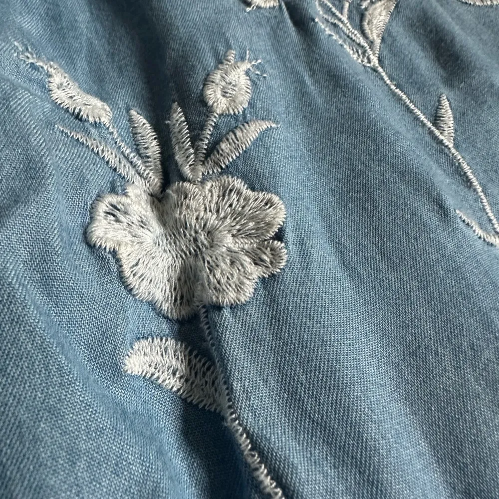 hilosophy Womens Size Medium Embroidered Floral Babydoll Dress Boho Cottagecore - Image 7