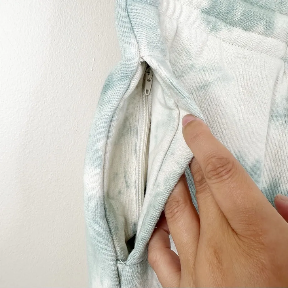 TALENTLESS Sweatpants Womens Small Tiger Wash Blue Spruce Tie Dye Stripe Cotton - Image 5