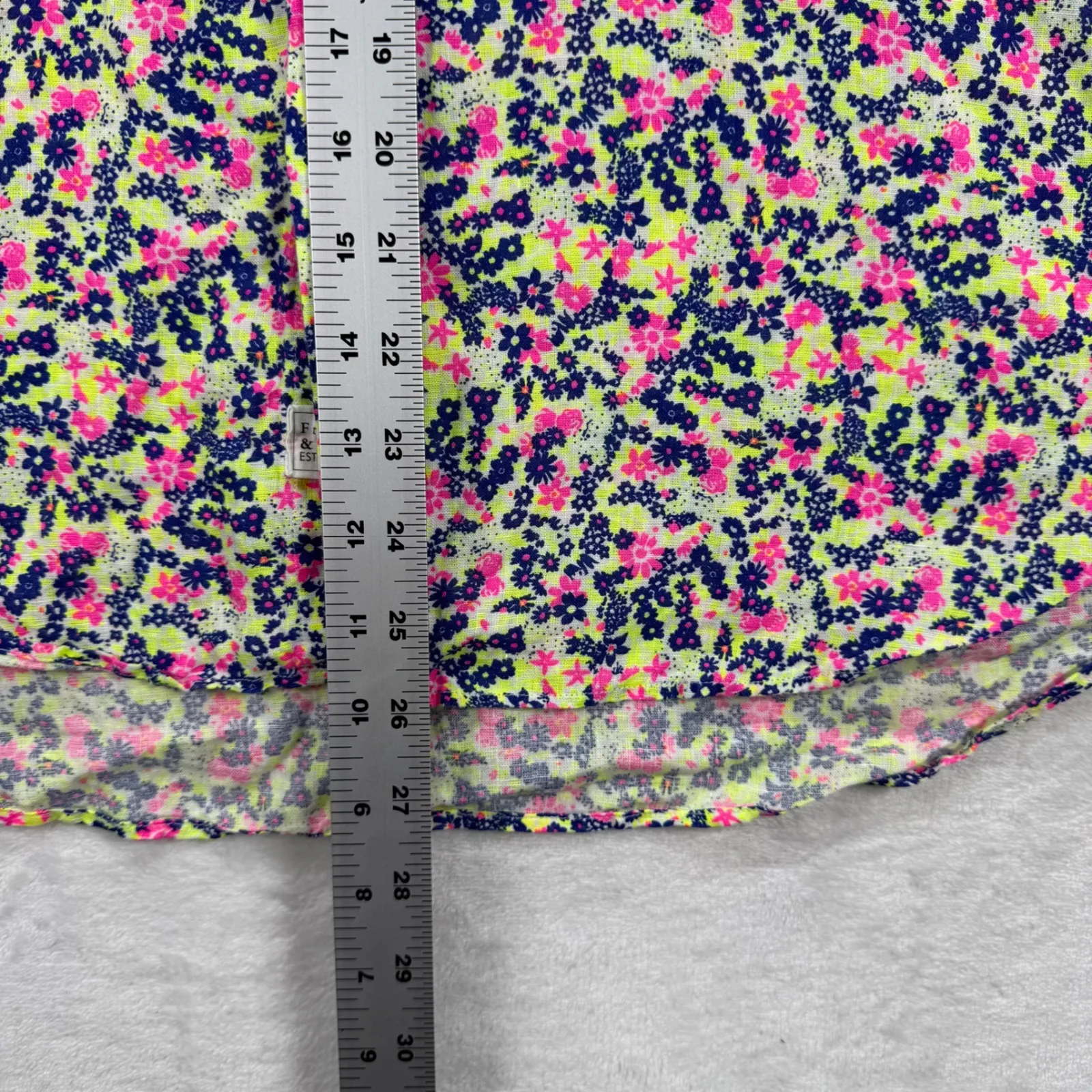 Frank & Eileen Floral Button Down Linen Shirt Woven in Italy Size Small - Image 3