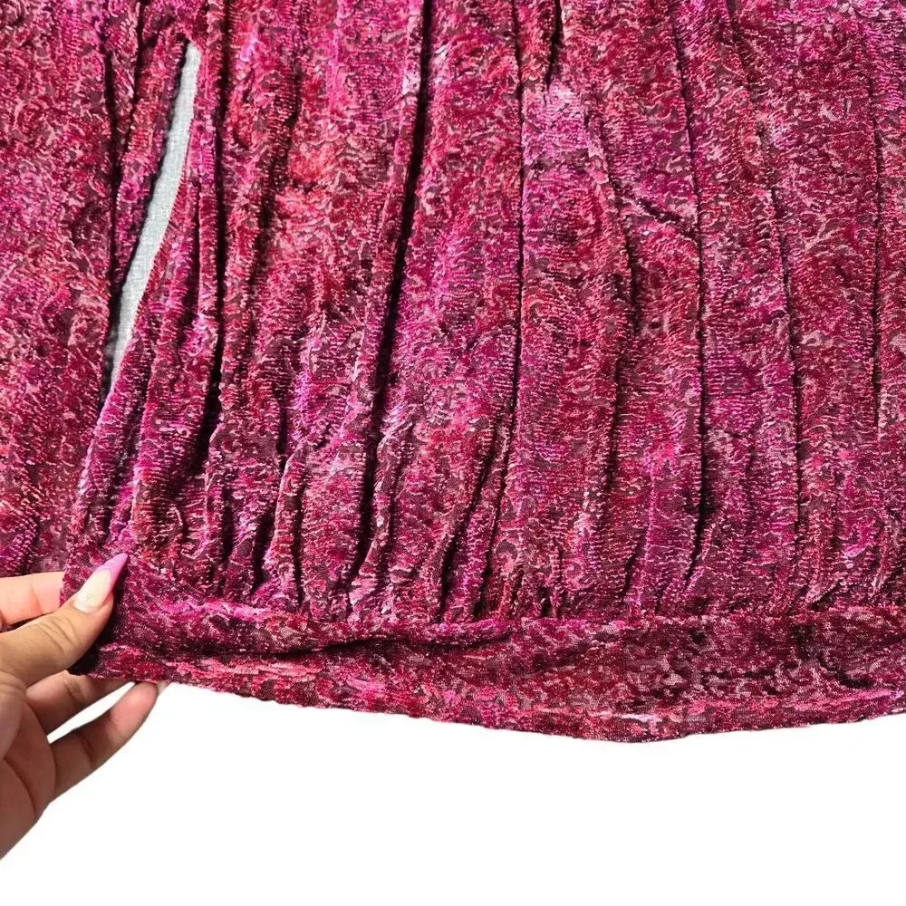 Free People  Ginger Berry Velvet Off The Shoulder Top - Image 3