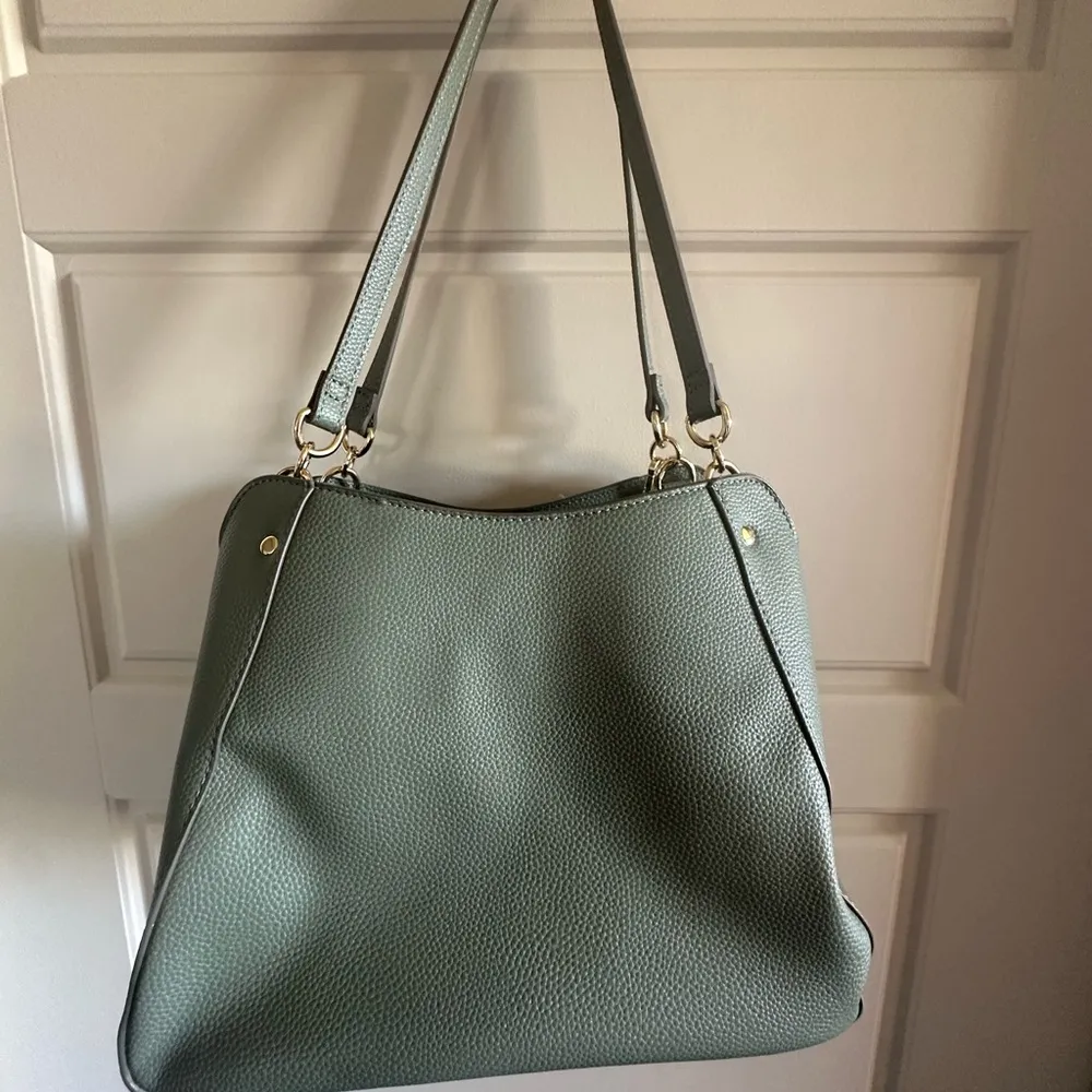 Nanette Lepore Green Leather Shoulder Bag with Structured Finish - Image 3