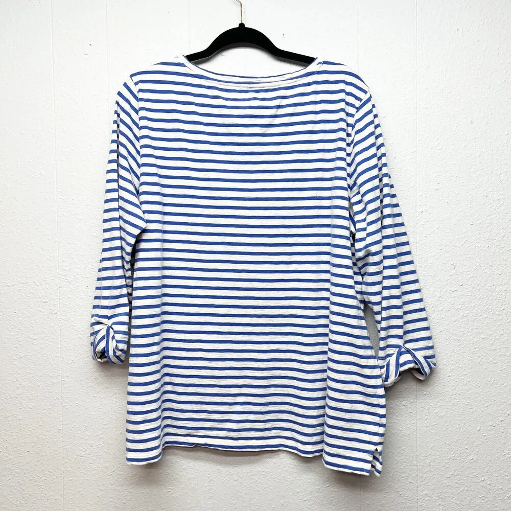 Talbots Top Womens 2X Cotton Embroidered Comfort Relaxed Workwear Casual Stretch - Image 6