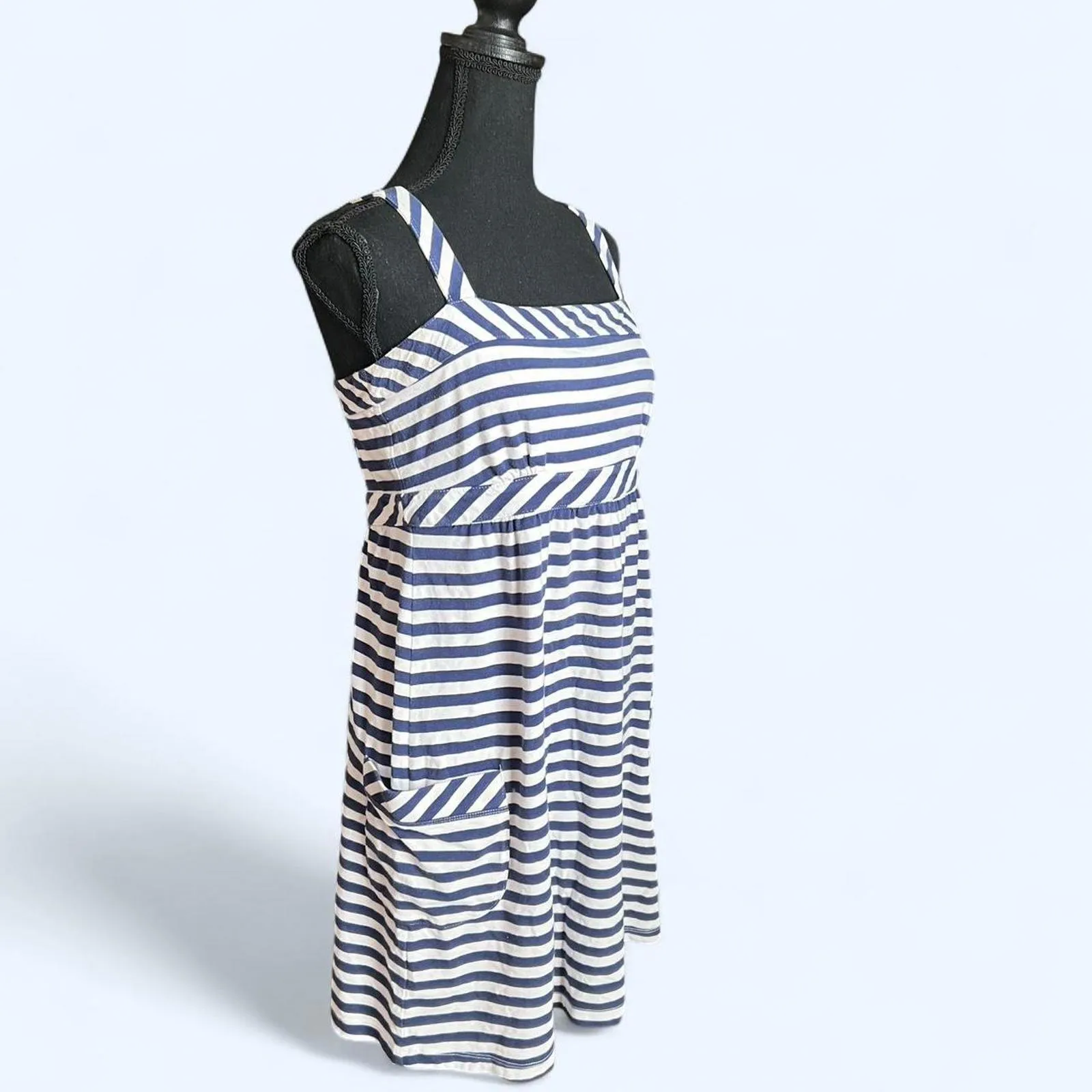 Vintage Y2K American Eagle striped babydoll dress with pockets Size Medium - Image 2