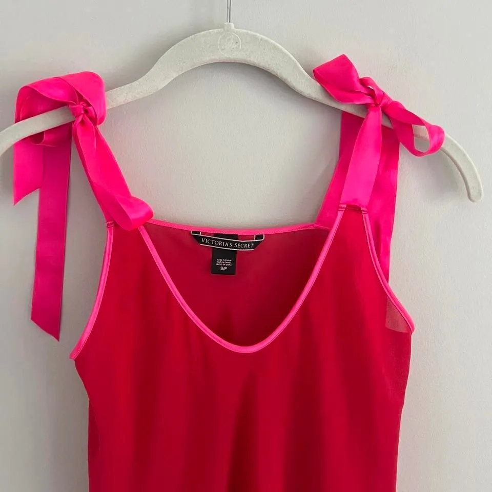 Y2K‎ RED AND PINK TIE VICTORIA'S SECRET TANK TOP - Image 3