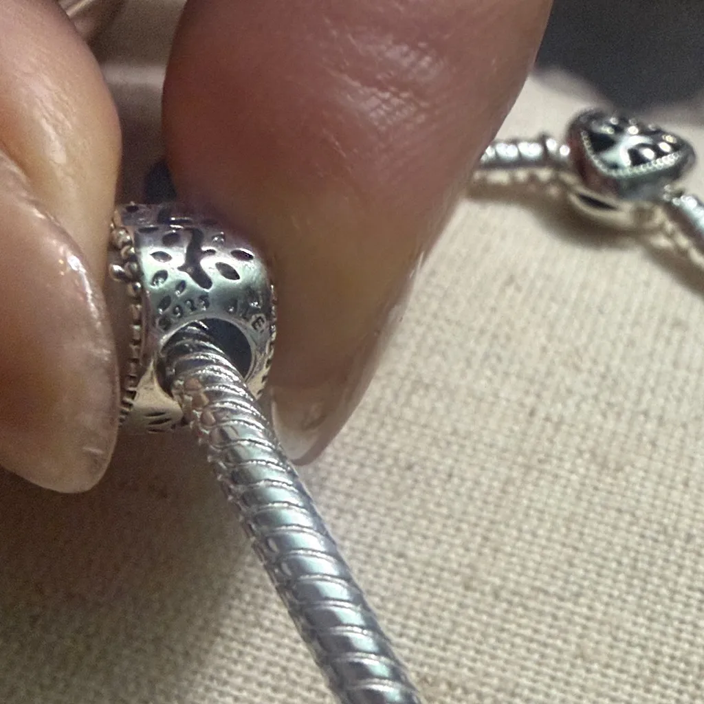 Pandora Silver Heart Charm Bracelet - Image 4