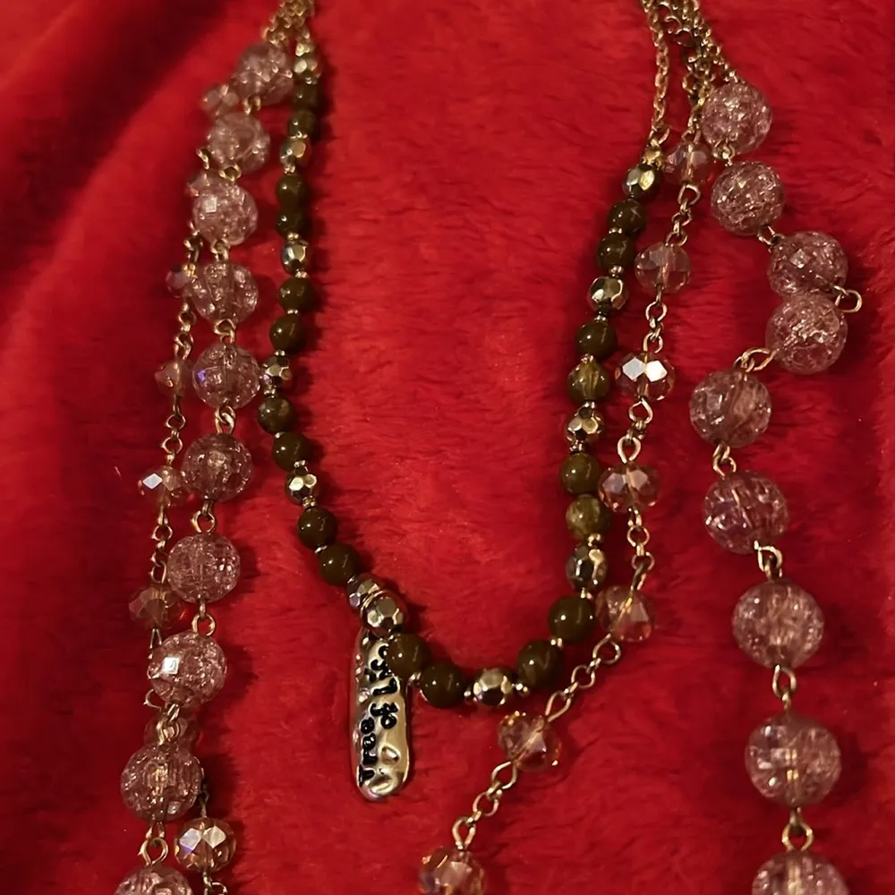 Taylor Swift Lover vintage style 3 layer chain necklace Pink - Image 2