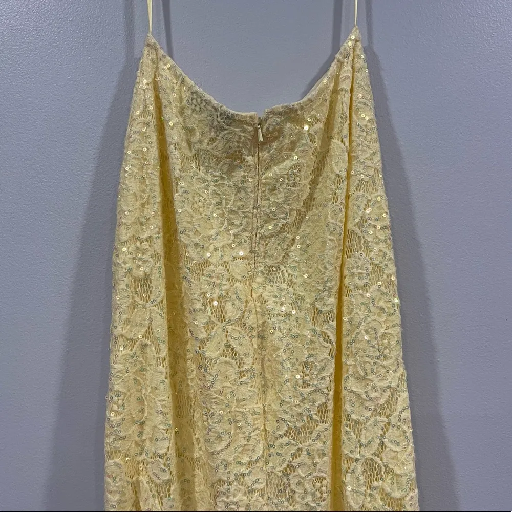 La Femme 28565 Yellow Lace Maxi Skirt ONLY 0 - Image 7