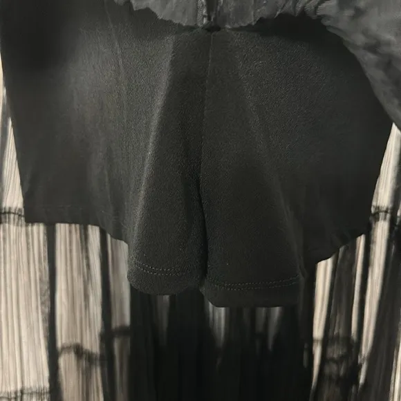 NWT Alice + Olivia Deena Pleated Maxi Dress with Hot Pants‎ Size 2 Black - Image 16