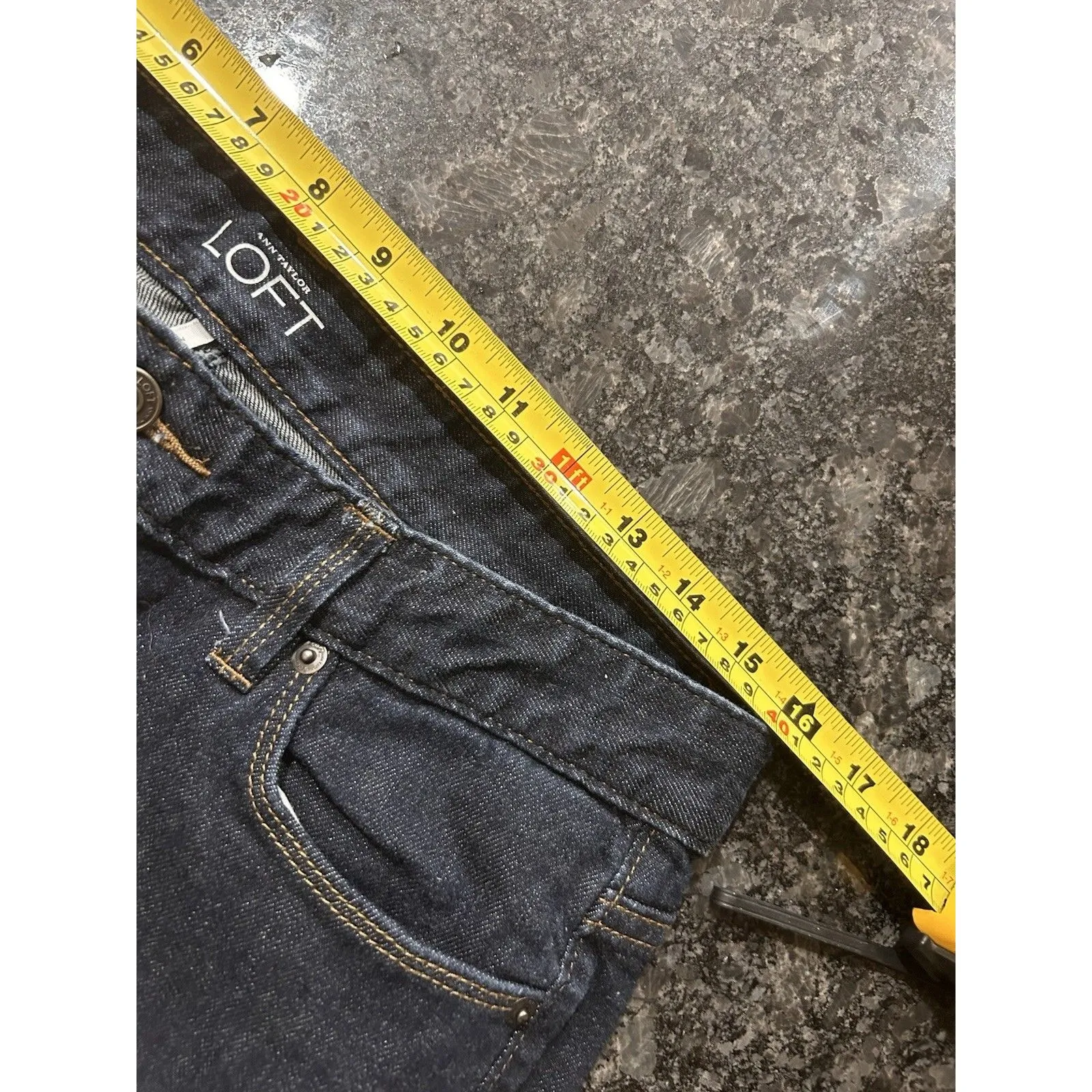 LOFT Jeans Size 8 Women’s Dark Blue Stretch Jeans Ladies Mid Rise Curvy Bootcut - Image 3