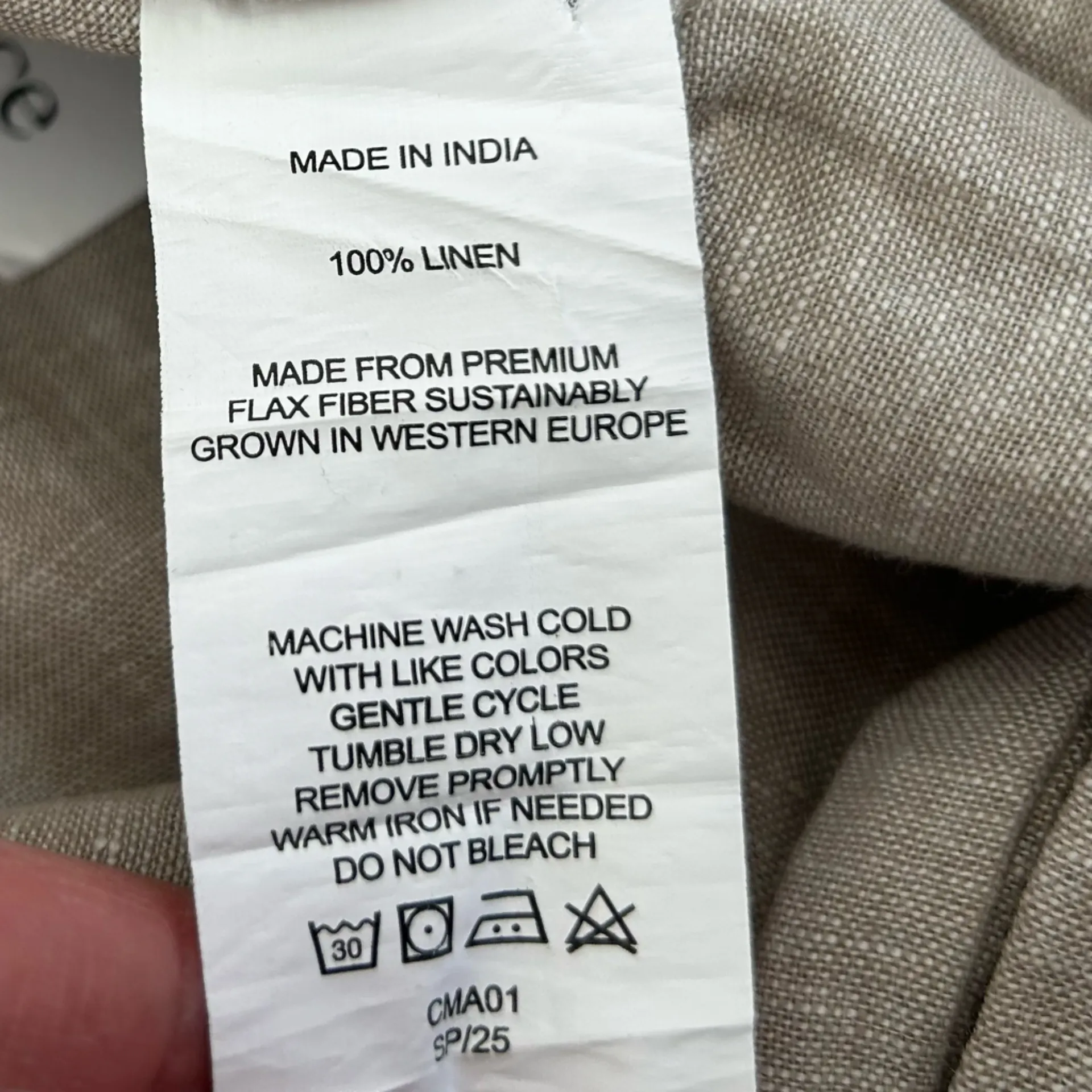 NWT Quince Flax Beige 100% European Linen Pajama Pants Size Medium - Image 5