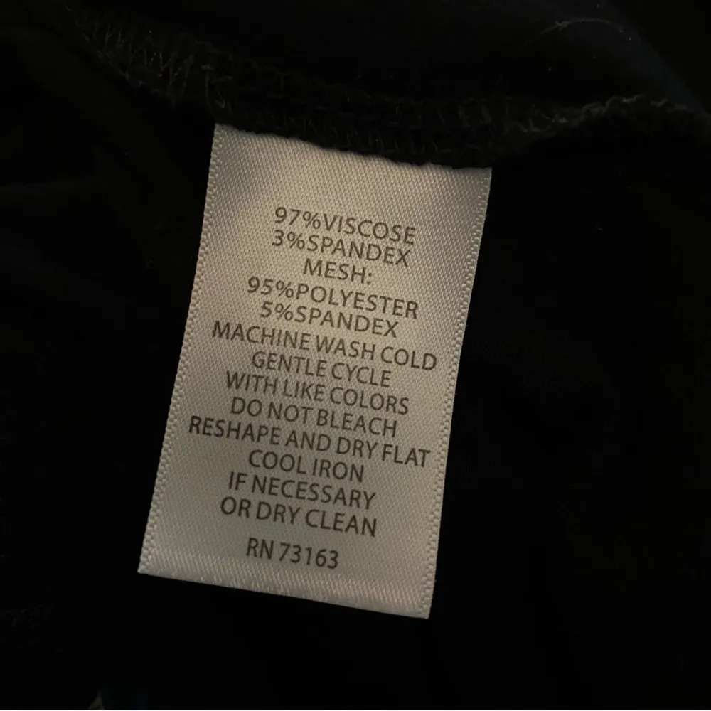 Cynthia Rowley Roll Tab Mesh Henley Top Black Small - Image 3