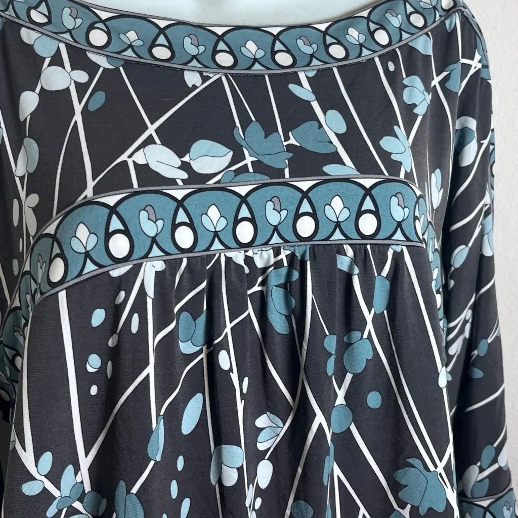 BCBG Maxazria Womens Top Size Large Tunic Stretchy Career Grey Blue - Image 3