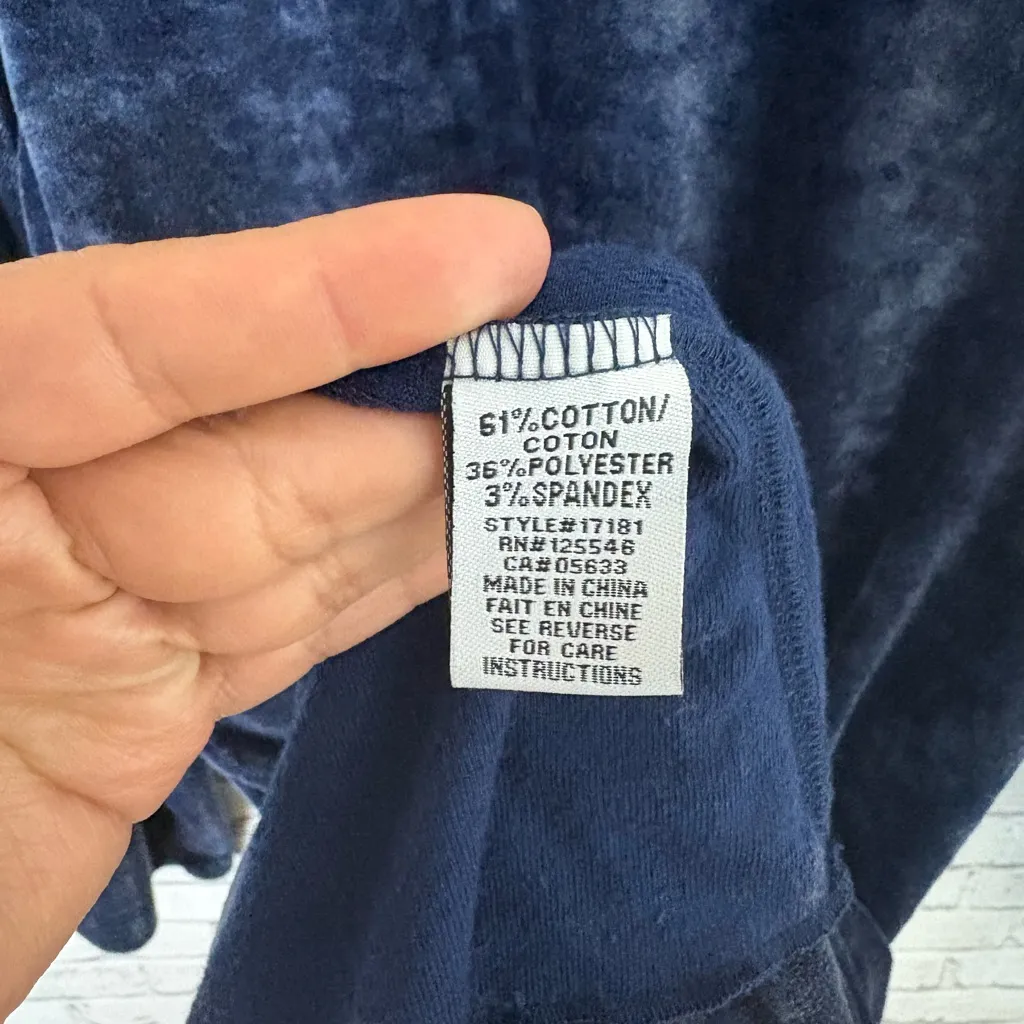 Habitat Velvet Velour Navy Blue Midi Long Sleeve Dress - Image 5