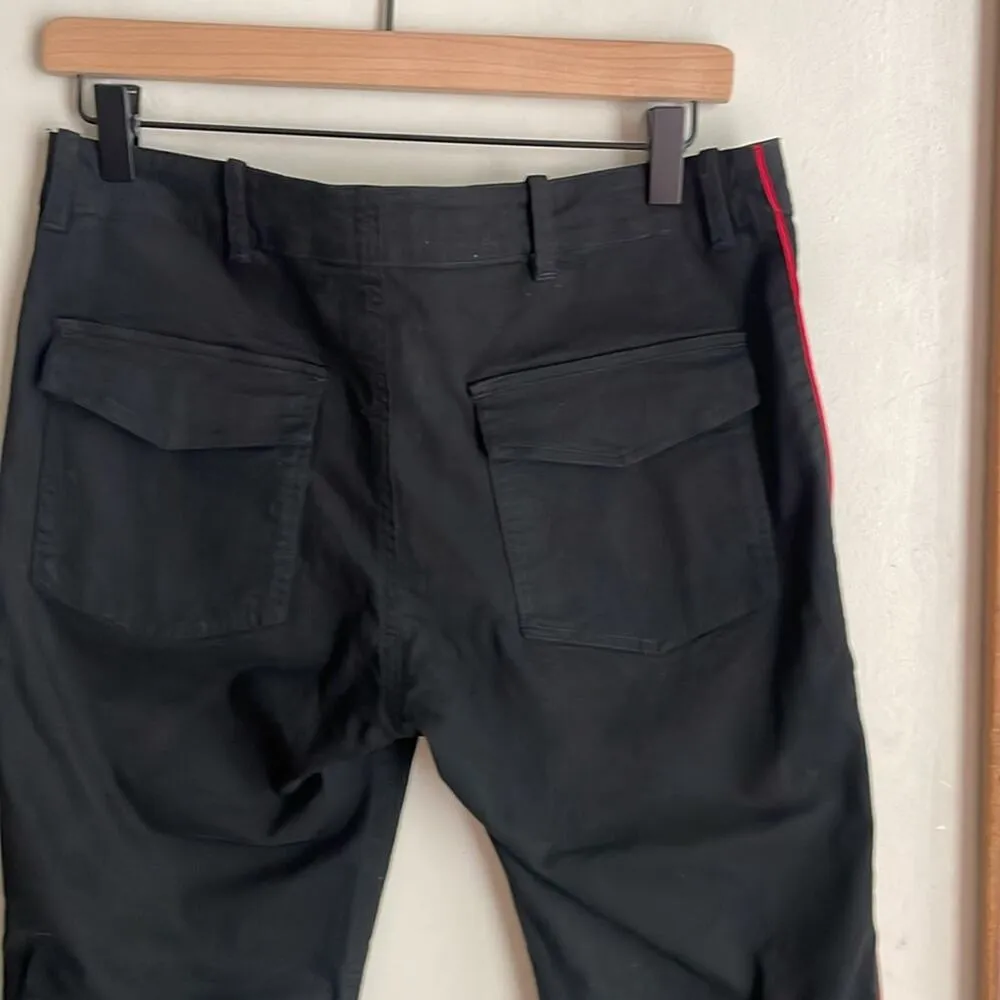 Nili Lotan Jenna Pant with Piping JET BLACK with RED PIPING Size 6 - Image 12