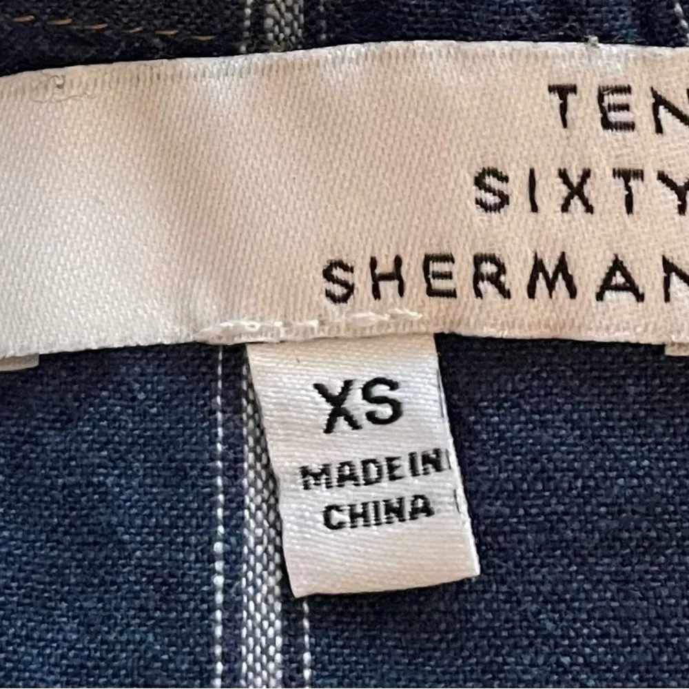 Ten Sixty Sherman Jiangsu Guosheng pinstriped navy white linen jumpsuit, size XS - Image 3