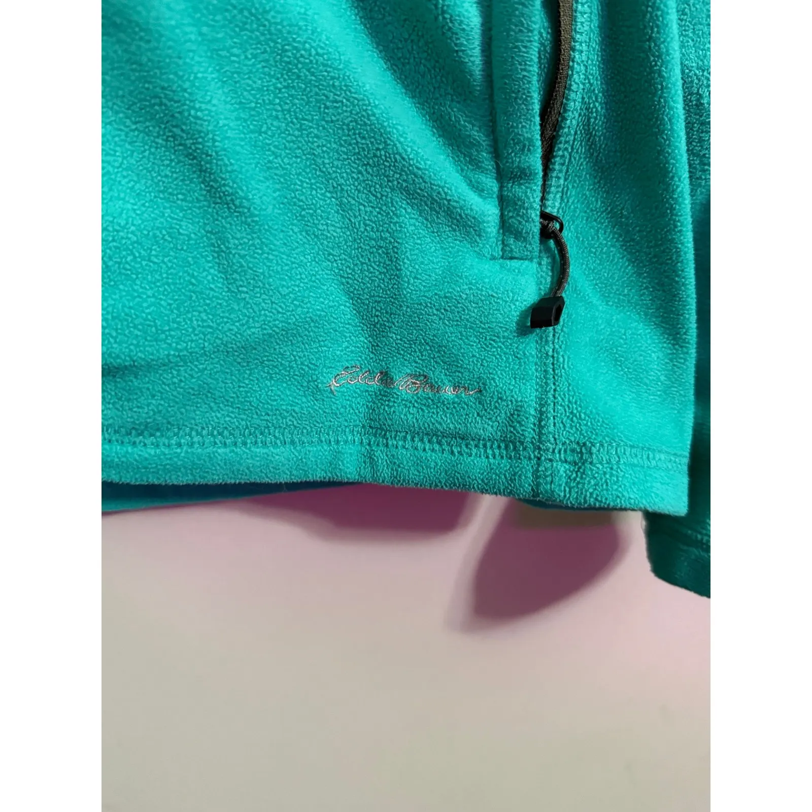 Eddie Bauer‎ Teal Fleece Jacket Zip Up Pockets Women's XL Outdoor Adventure - Image 2