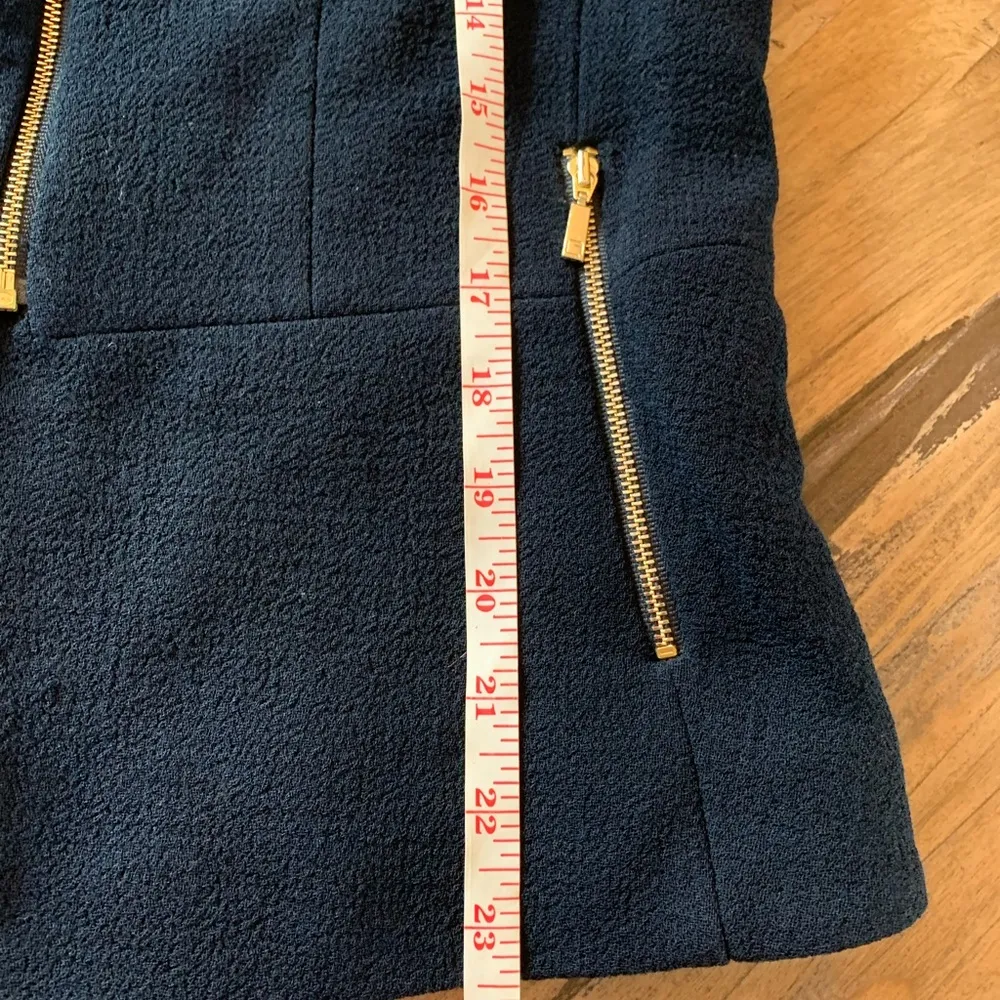 Lafayette 148 New York Womens Wool Split Hem Blazer Jacket Blue Size 8 M - Image 7