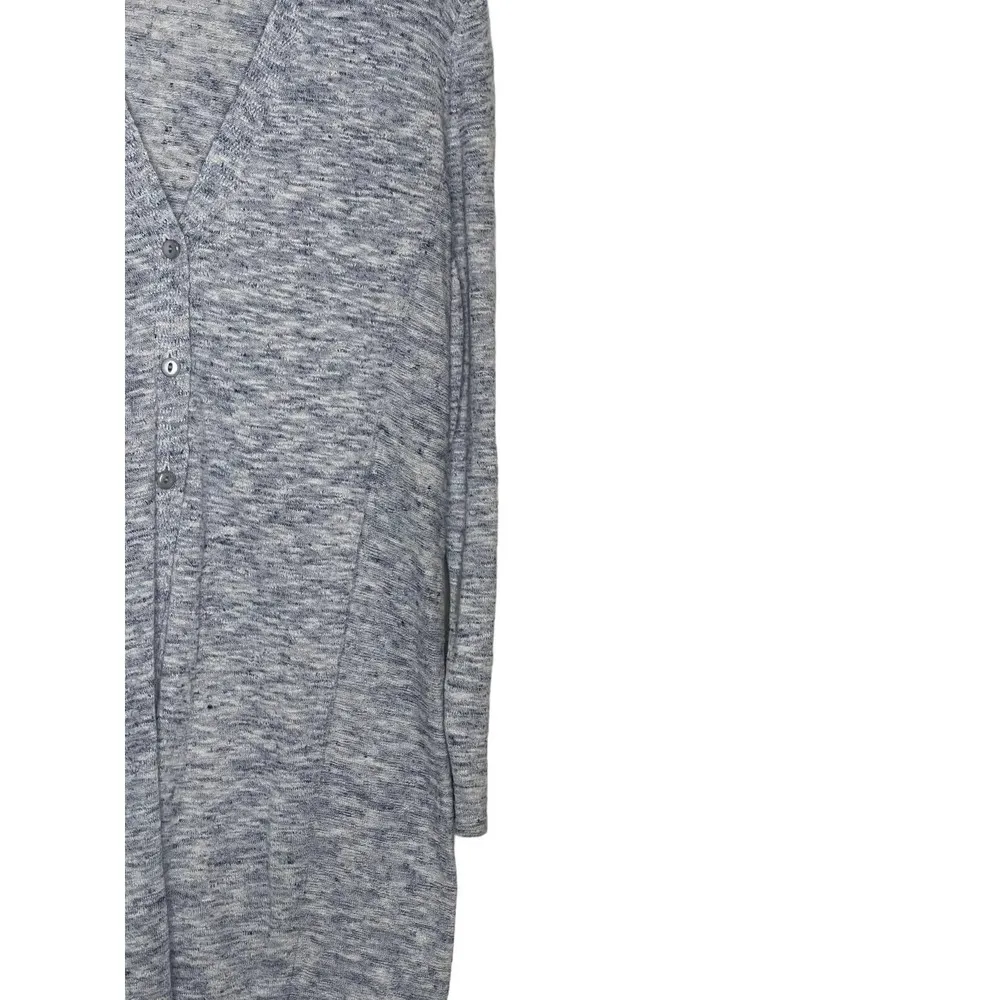 J Jill Women Cardigan Sweater V-Neck Front Button Long Sleeve Pockets Gray Small - Image 2