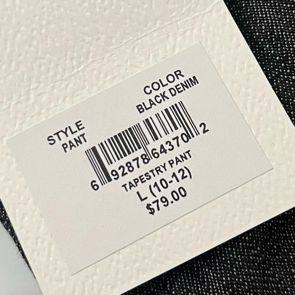 La Relaxed • NWT Black Denim Tapestry Pants Size L - Image 6