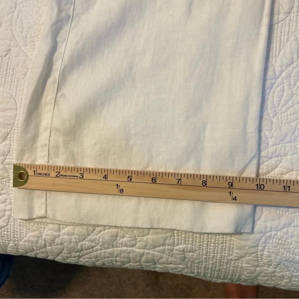 Garnet Hill Classic White Linen Trousers. Size 10. - Image 14