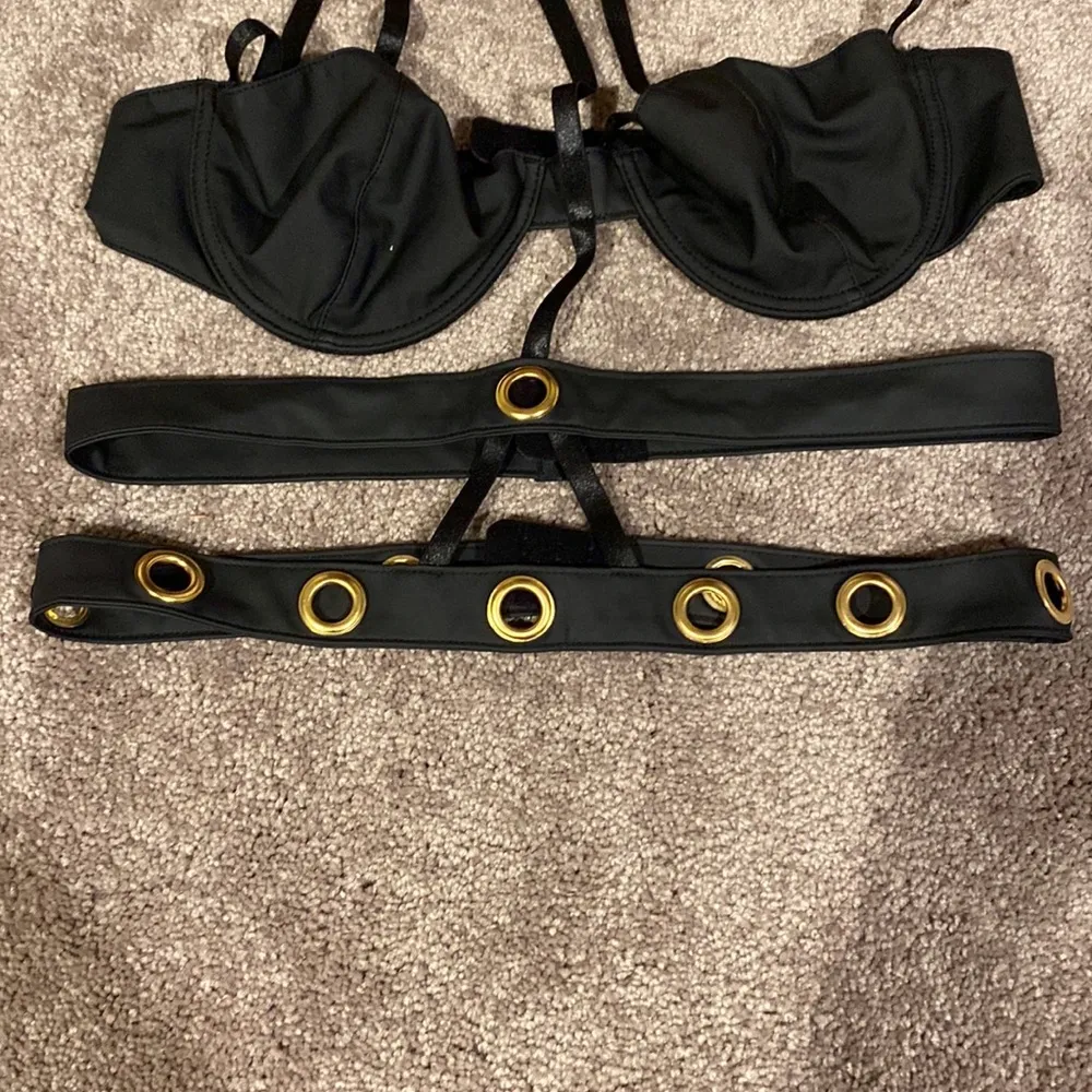 NWT Frederick's of Hollywood Two Piece Crystal Lingerie Set SIZE L - Image 8