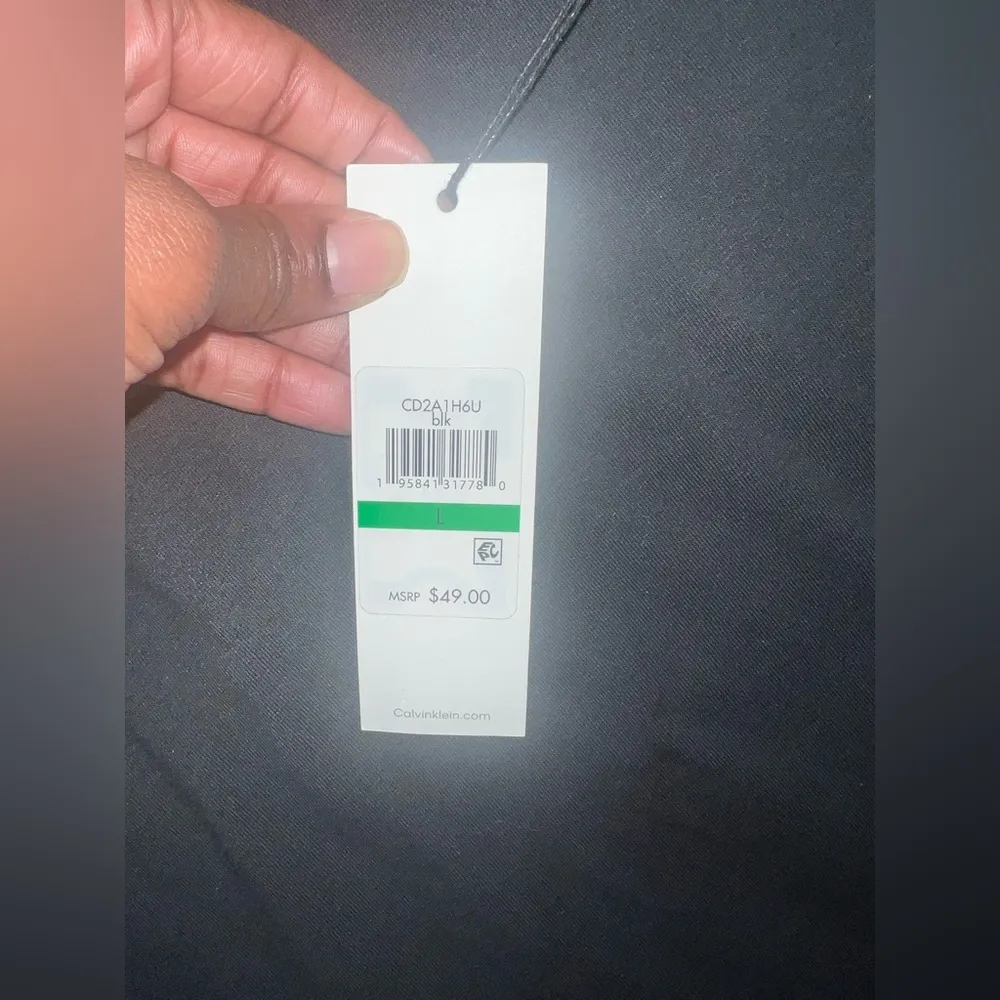 NWT Calvin Klein Black Hoodie Dress with Gold Logo size Large- Flaw - Image 6