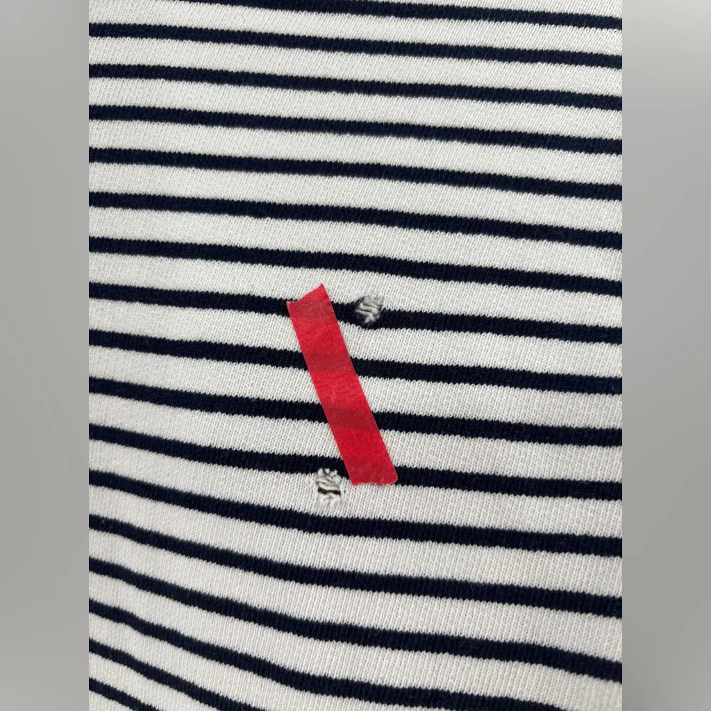 Frank & Eileen Lauren Polo Dress in Triple Fleece French Stripes White Size M - Image 7