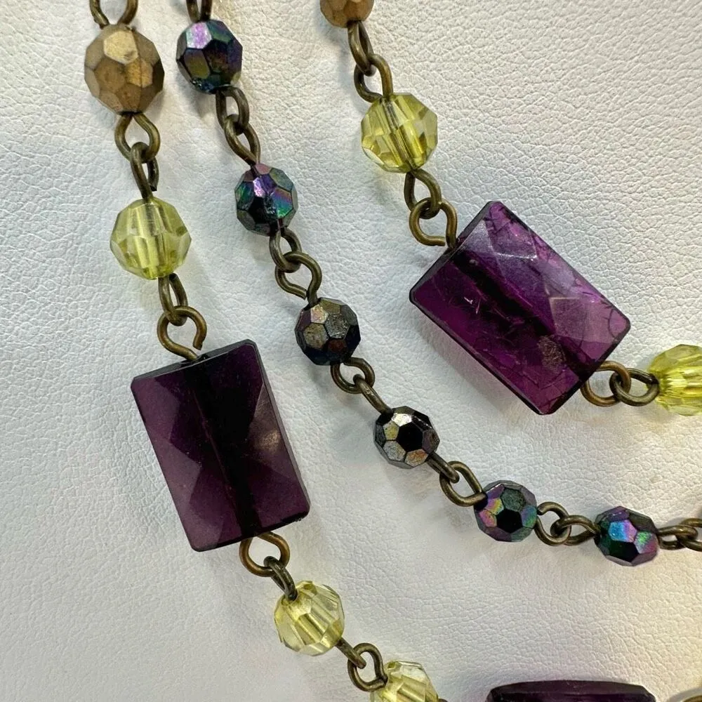 Avon purple and green double strand necklace - Image 6