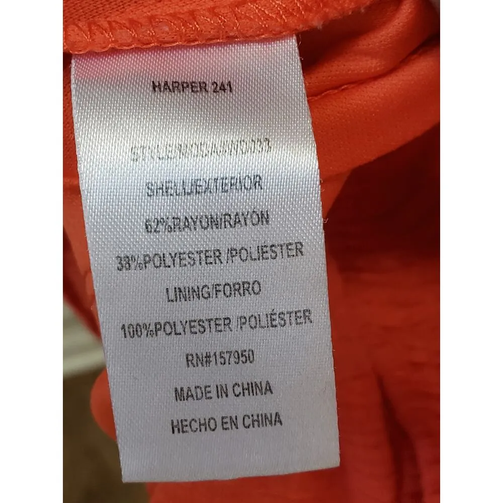 Harper 241 A-Line Dress Womens Small Coral Balloon Sleeve Frill Hem Lined - Image 6