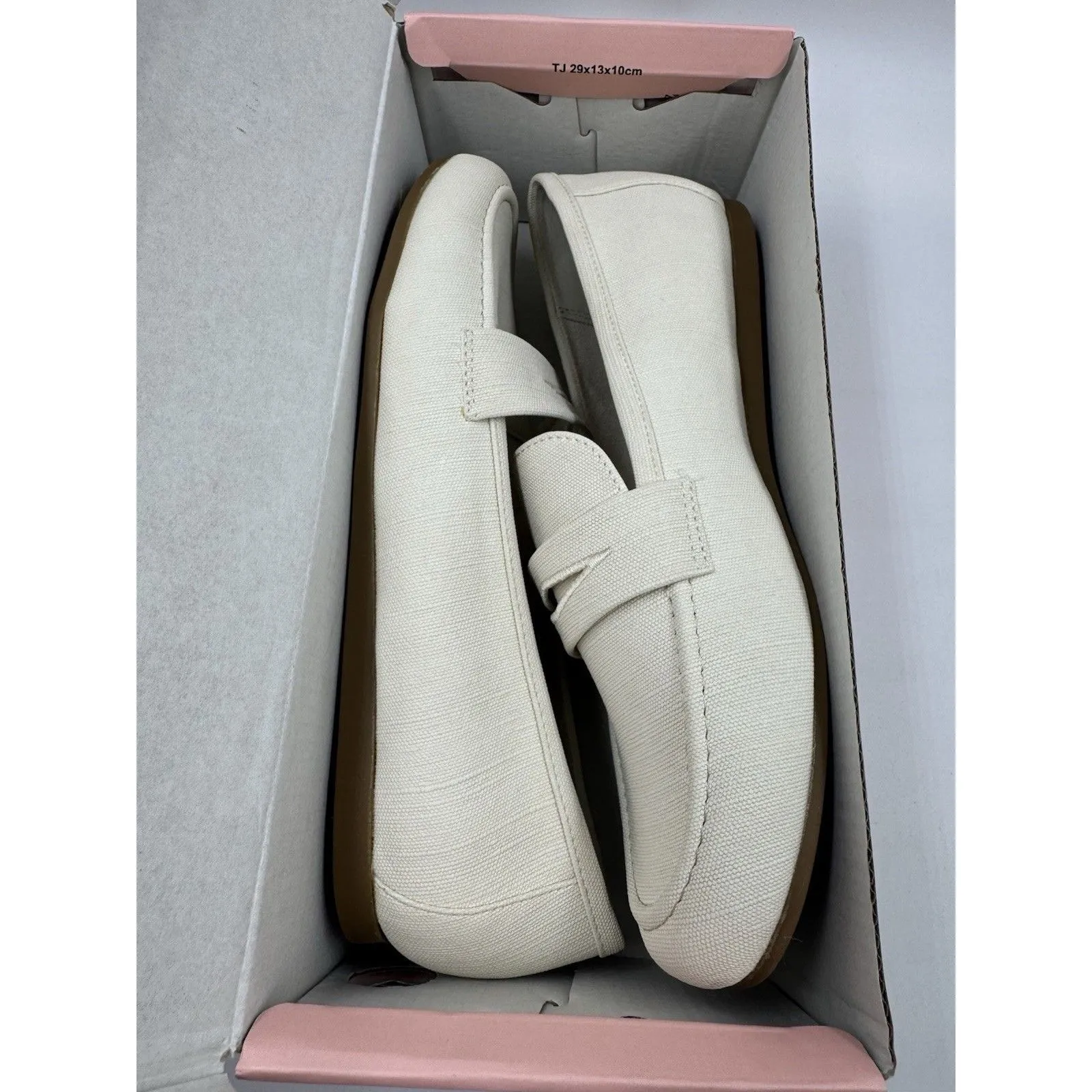 Kensie Womens 8.5 Shoes Beige Loafer Slip-On Canvas Padded Flexible Lightweight - Image 15