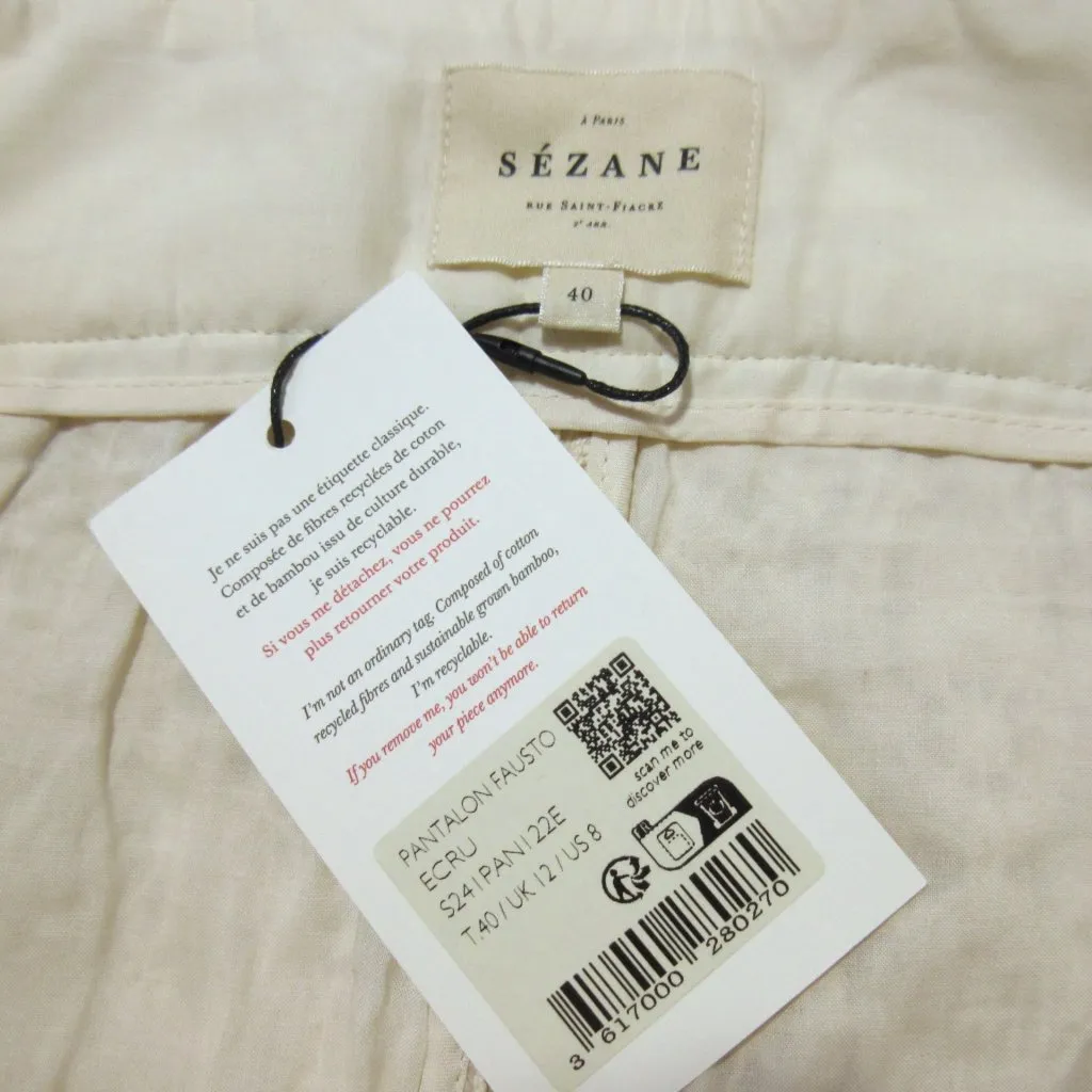 Sezane Fausto Trouser in Ecru High Rise Crochet Guipure Lace Pants 40 / 8 - Image 8