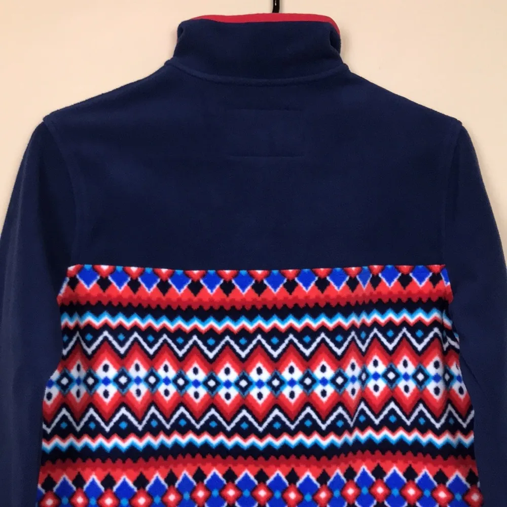 Lands’ End Women’s Oeko-Tex Patterned Fleece Quarter Snap Button Sweatshirt - Image 5