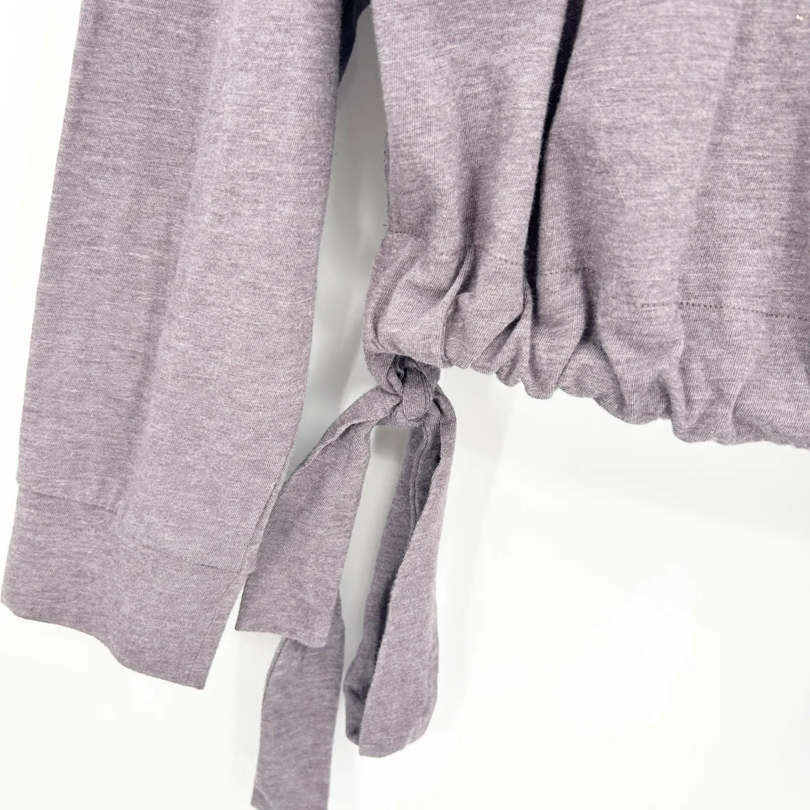 Eberjey Women's Heather Side Tie Sweatshirt Slouchy Lounge Top Casual Athleisure - Image 3