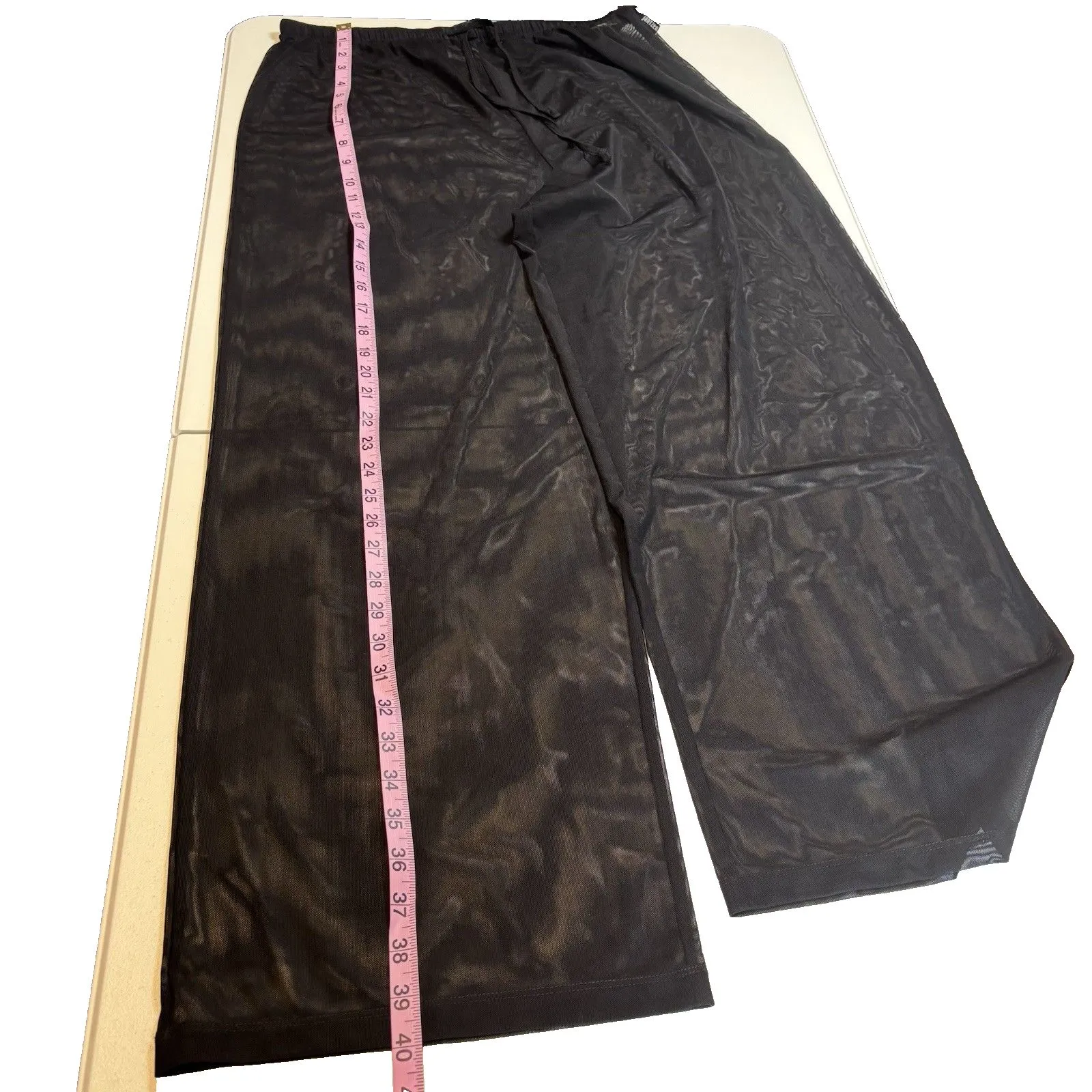 Jantzen Womens Swim Wide Leg Cover Up Pants Size M  Black High Rise Pull On - Image 9