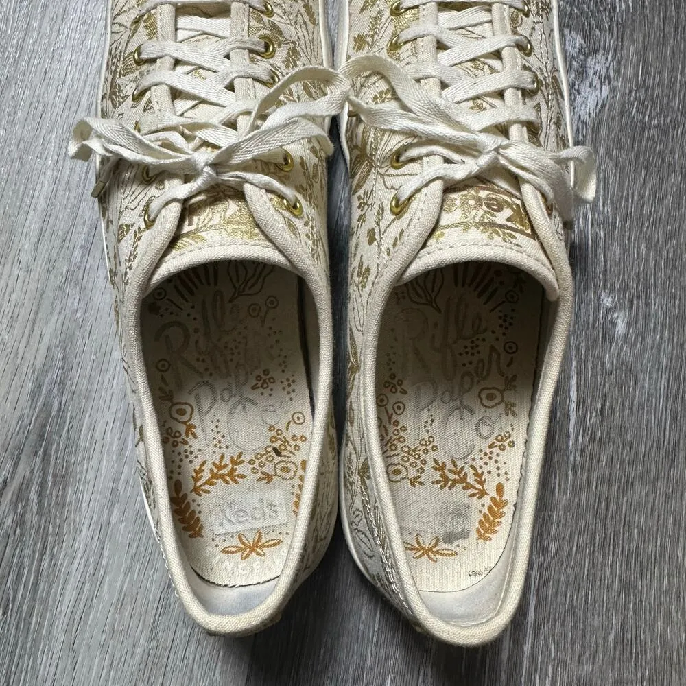 Keds x Rifle Paper Co. Queen Anne Gold Floral Print Sneakers - Image 4