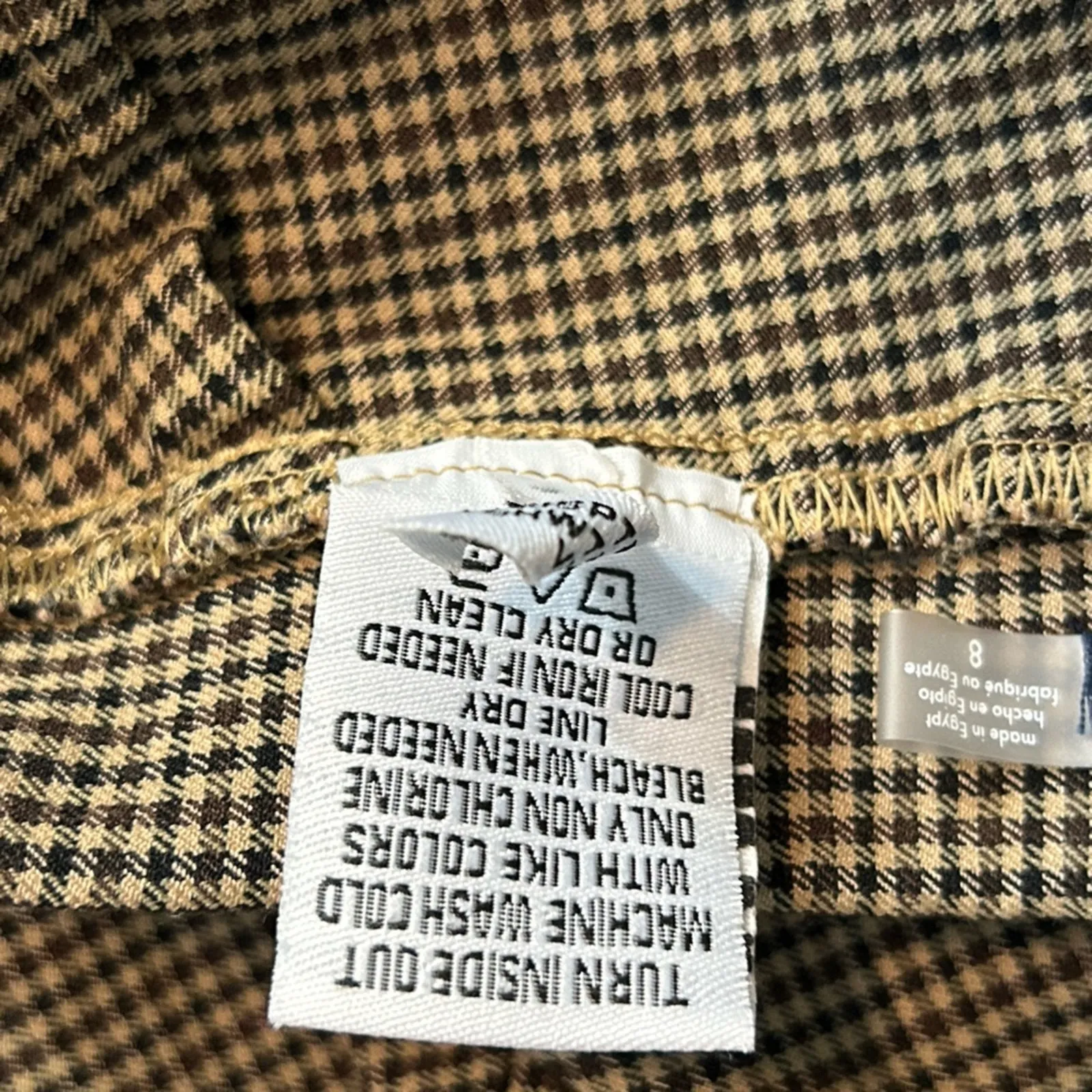 Tommy Hilfiger Brown Plaid Pull-On Skinny Cropped Pants Size 8 - Image 11