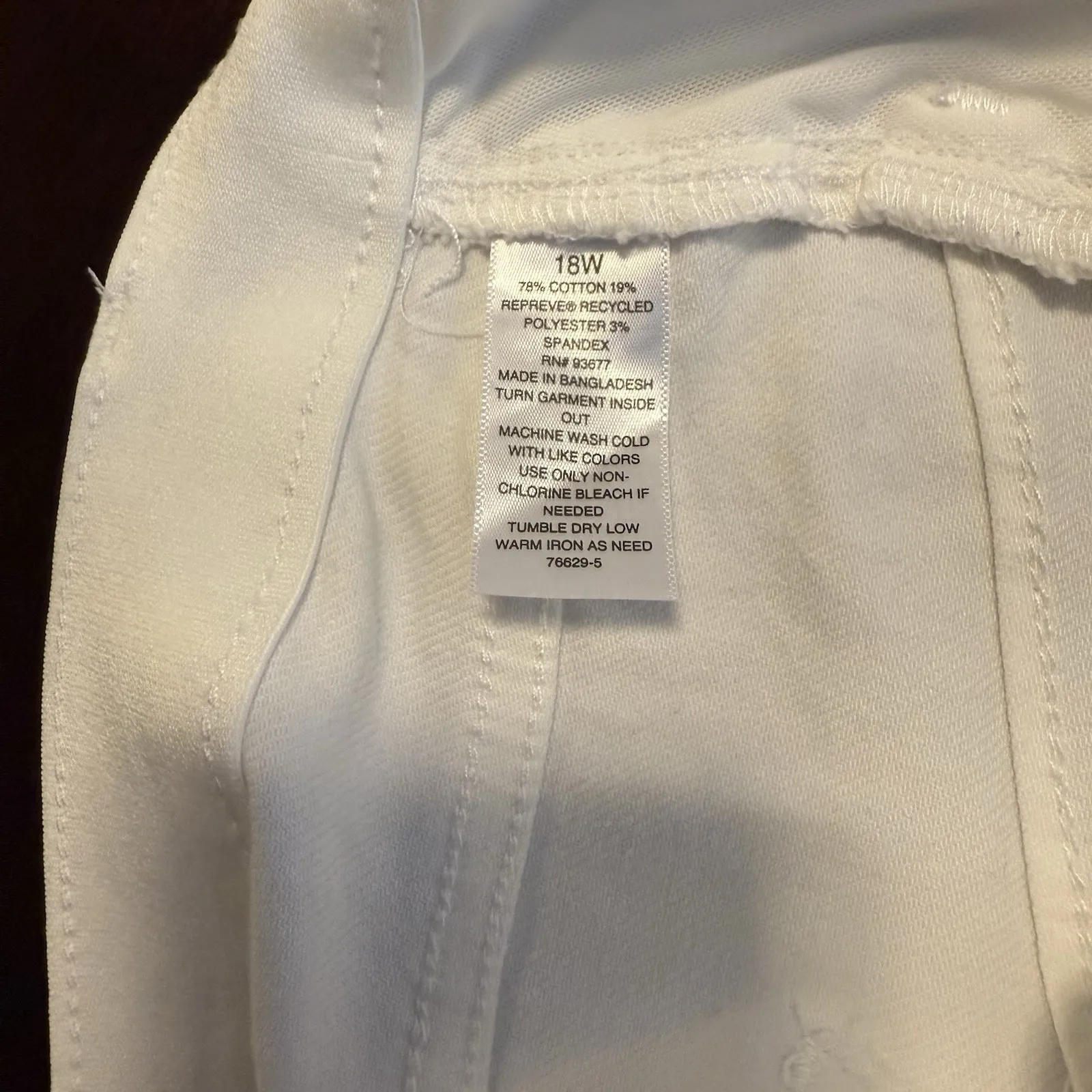 Bold Elements Women's White Denim Plus Size 18 Butt Lifter Jegging‎ Jeans Pant # - Image 8