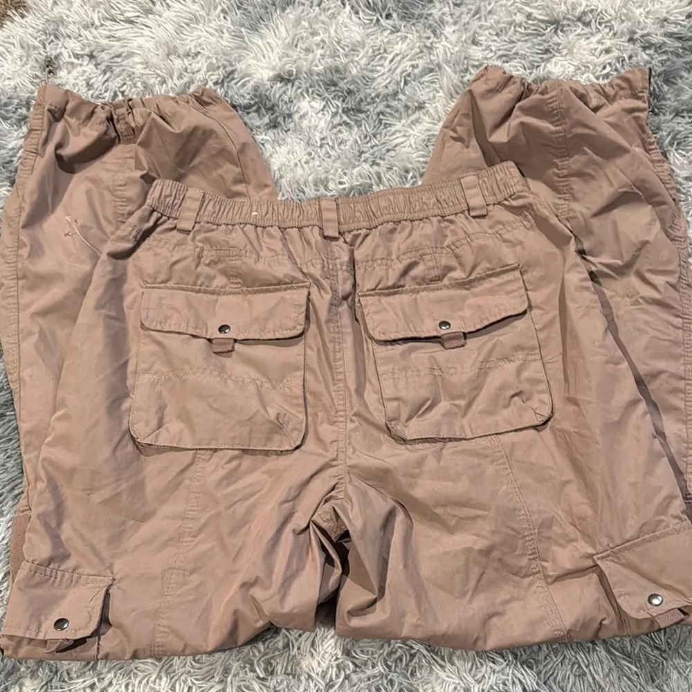 Tan Cargo Pants with Relaxed Fit and Adjustable Waistband - Image 5