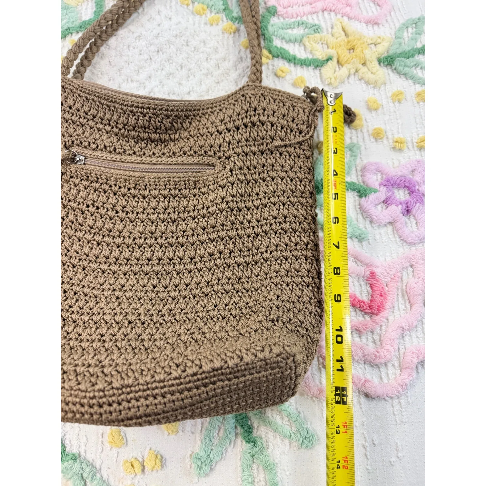 The‎ Sak Crochet Tote Bag Brown Hobo Shoulder Bag - Image 3