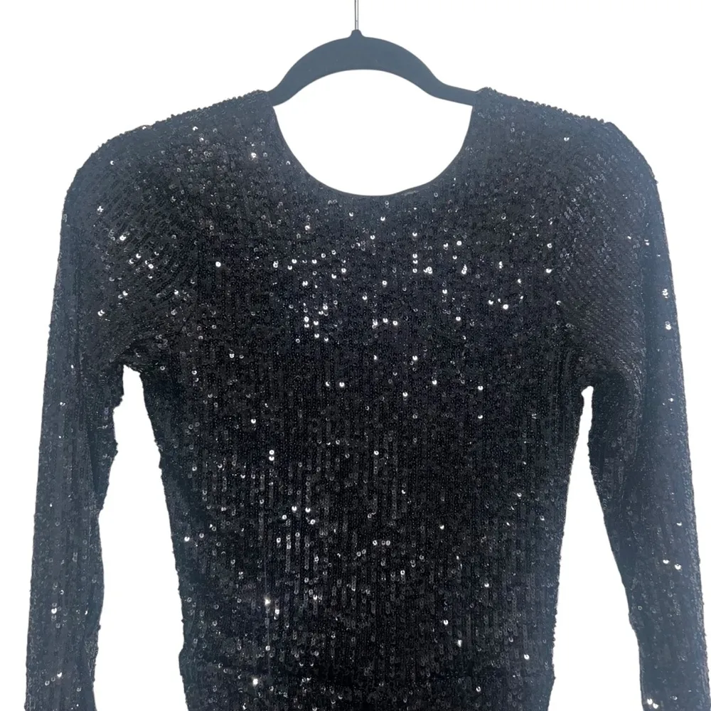 NEW NWT Show Me Your Mumu Kitty Catsuit Jumpsuit In Midnight Glitz Black Sequins - Image 4