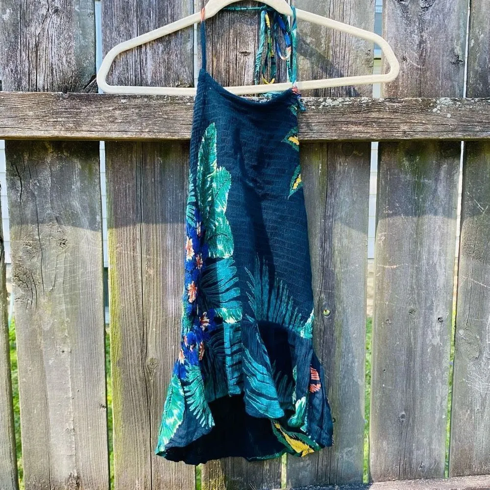 Patrons of Peace Smocked Halter Peplum Tropical Tank | M‎ - Image 3