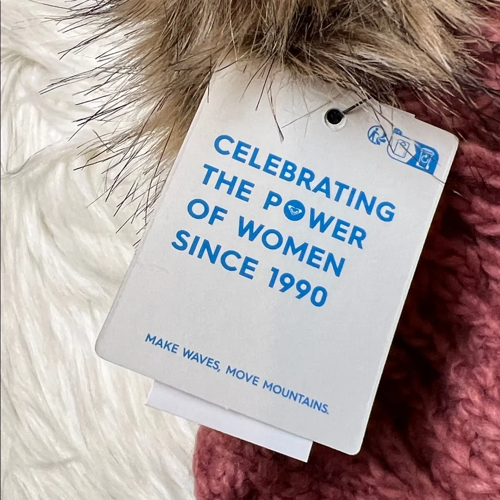 Roxy Dusty Rose Blizzard Beanie. New With Tags. - Image 5