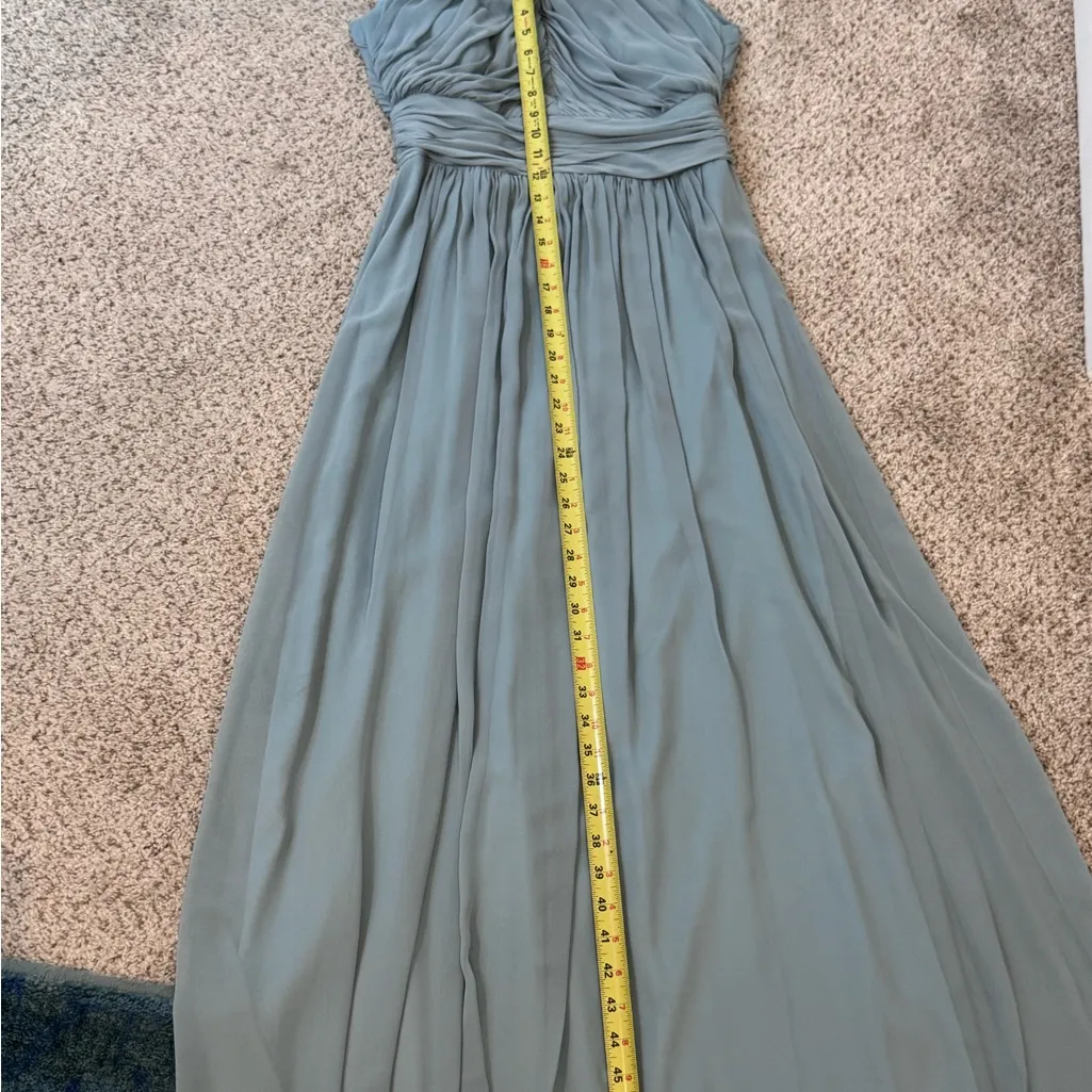 Dessy Collection Halter Chiffon Maxi Gown Icelandic Blue Formal Dress 8 - Image 8