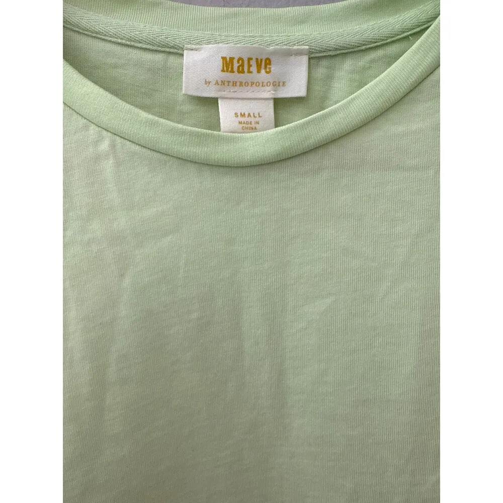 Anthropologie Maeve English Factory Ruffled Drop Shoulder Top in Lime Size Small - Image 9